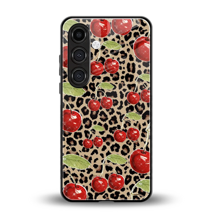 Wild Cherries back phone cover | glass case for samsung galaxy s24 fe