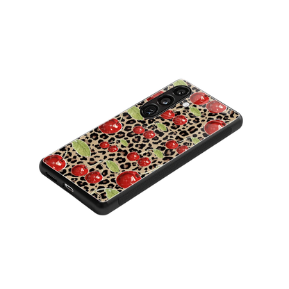 Wild Cherries stylish phone case for samsung galaxy s24 | glossy glass and slim fit