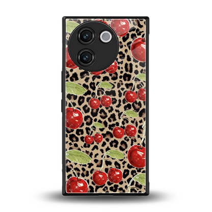 Wild Cherries back phone cover | glass case for vivo v30e