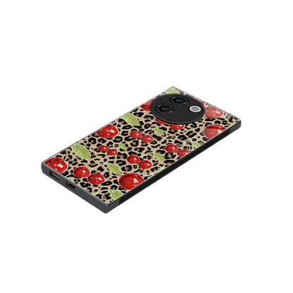 Wild Cherries stylish phone case for vivo v30e | glossy glass and slim fit