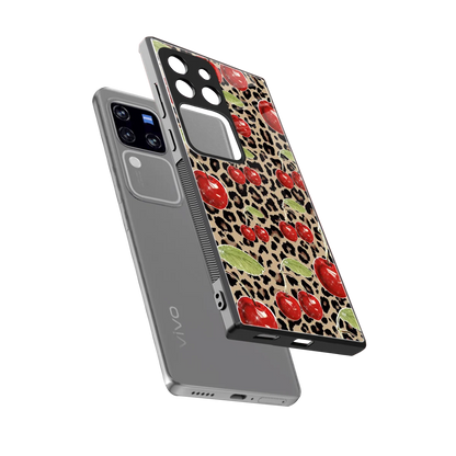 Wild Cherries sleekvivo v30 pro cover with tempered glass back and TPU edges