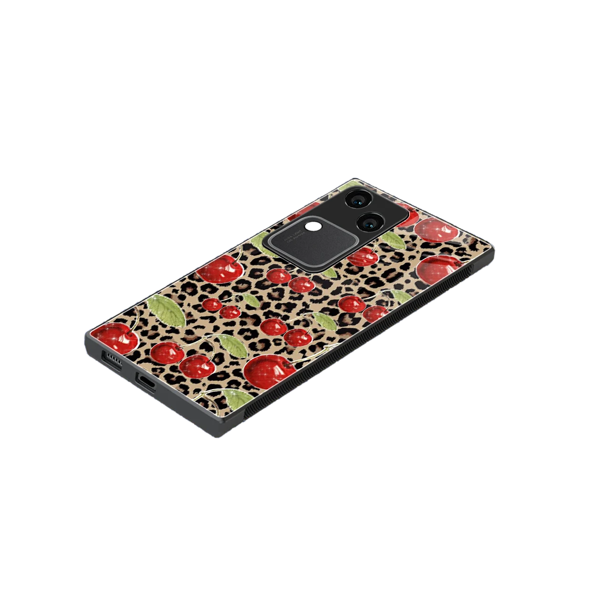 Wild Cherries stylish phone case for vivo v30 | glossy glass and slim fit