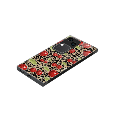 Wild Cherries stylish phone case for vivo v30 | glossy glass and slim fit