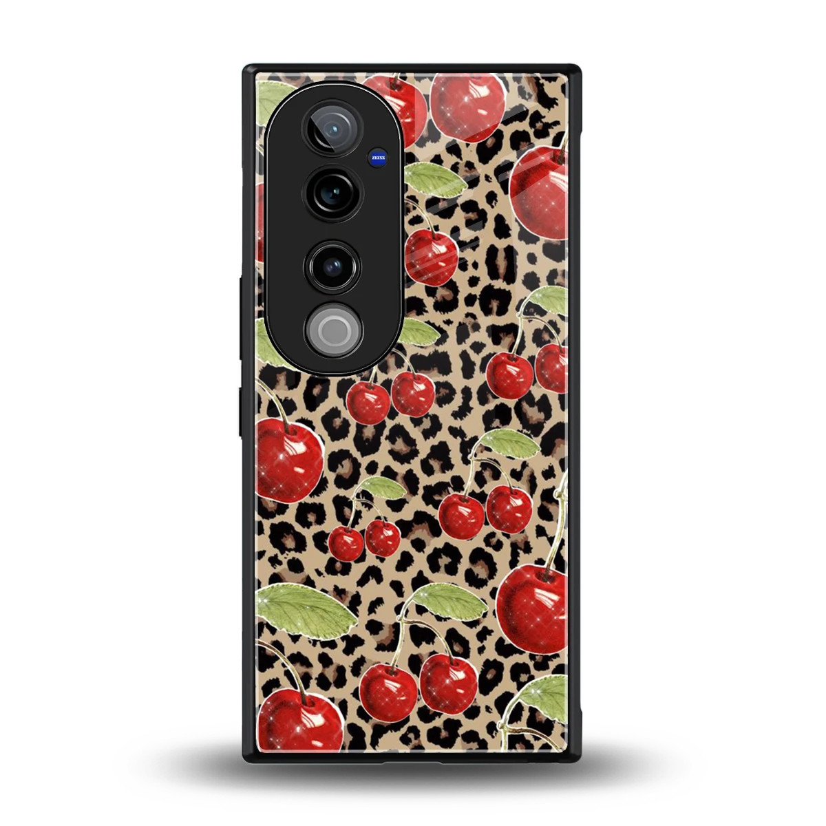 Wild Cherries back phone cover | glass case for vivo v40 pro