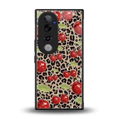 Wild Cherries back phone cover | glass case for vivo v40 pro