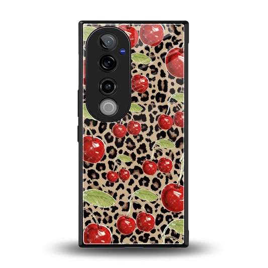 Wild Cherries back phone cover | glass case for vivo v40 pro
