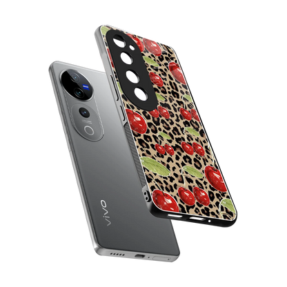 Wild Cherries sleek vivo v40 pro cover with tempered glass back and TPU edges