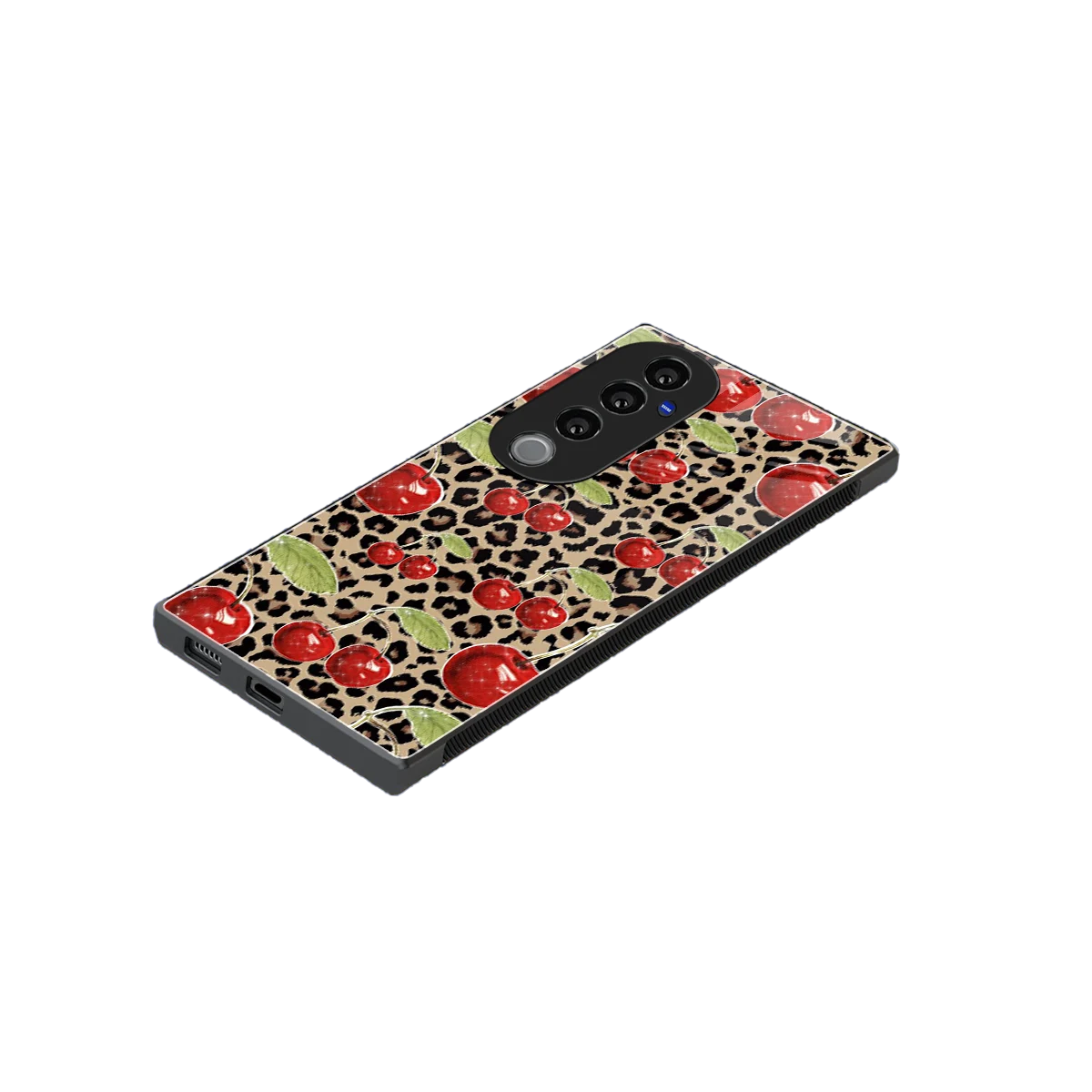 Wild Cherries stylish phone case for vivo v40 pro | glossy glass and slim fit