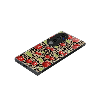 Wild Cherries stylish phone case for vivo v40 pro | glossy glass and slim fit