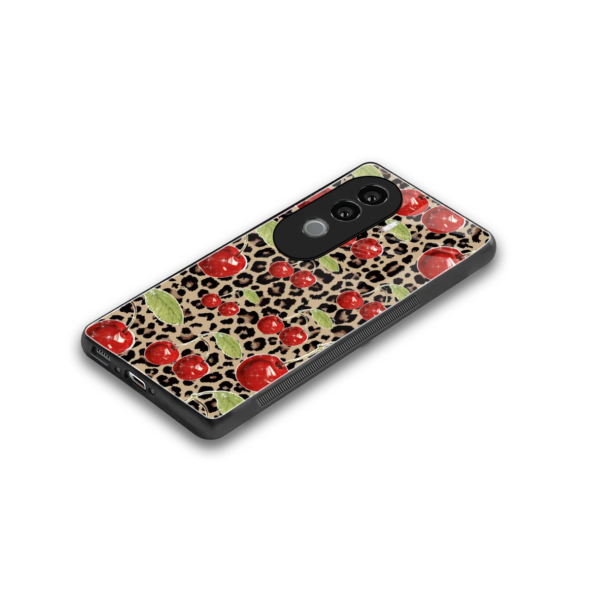 Wild Cherries stylish phone case for vivo v40e | glossy glass and slim fit