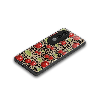 Wild Cherries stylish phone case for vivo v40e | glossy glass and slim fit