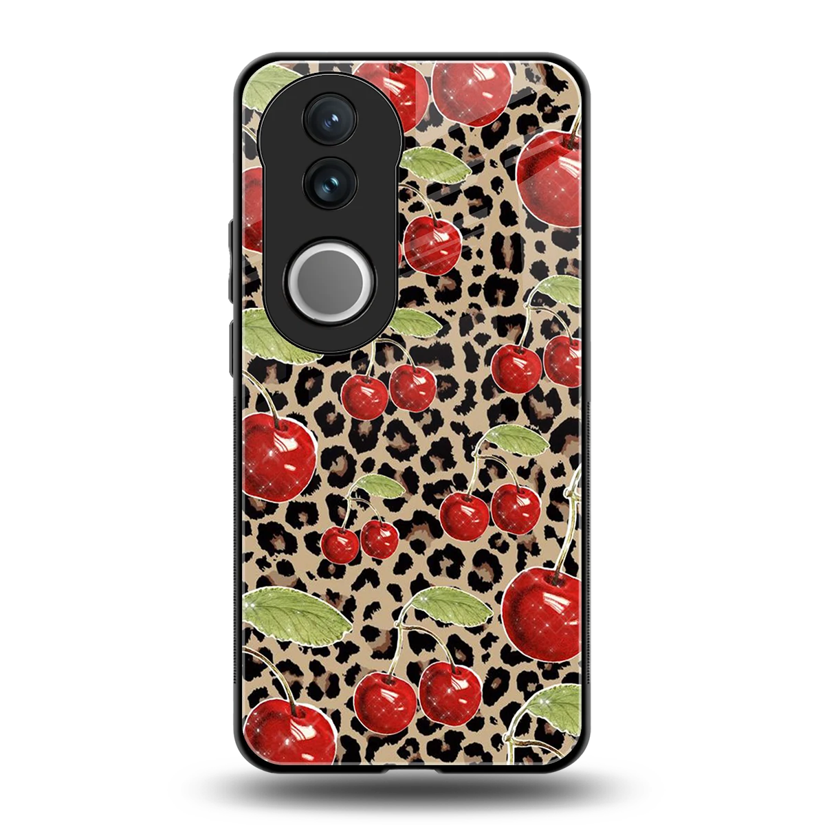 Wild Cherries back phone cover | glass case for vivo v50