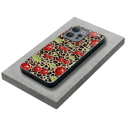 Wild Cherries stylish phone case for vivo v70 | glossy glass and slim fit