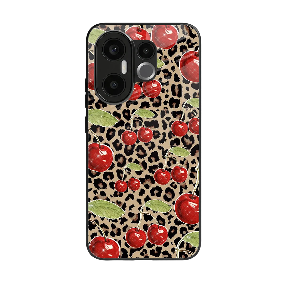Wild Cherries back phone cover | glass case for vivo x200 fe