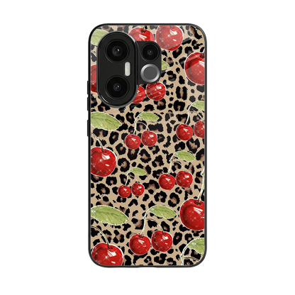 Wild Cherries back phone cover | glass case for vivo x200 fe