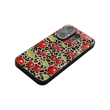 Wild Cherries stylish phone case for vivo x200 fe | glossy glass and slim fit