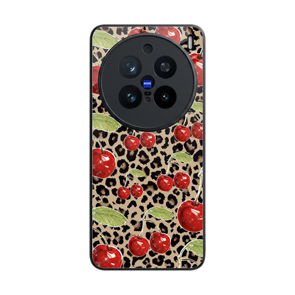 Wild Cherries back phone cover | glass case for vivo x200 pro