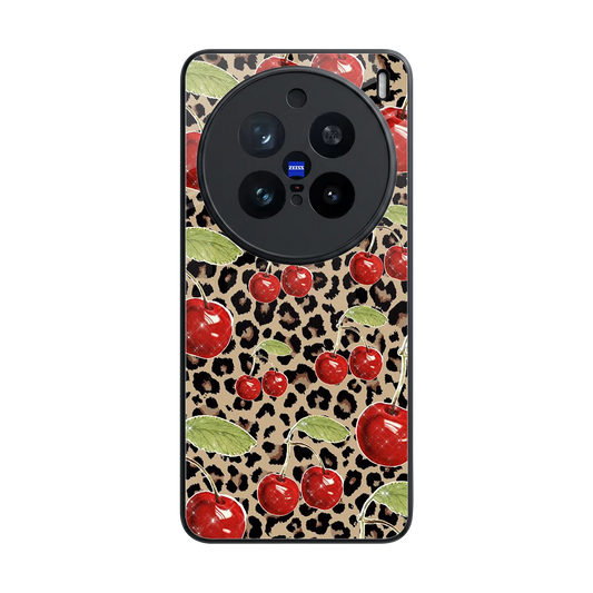 Wild Cherries back phone cover | glass case for vivo x200 pro