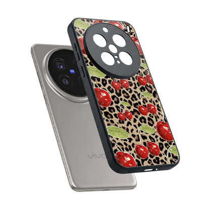 Wild Cherries sleek vivo x200 pro cover with tempered glass back and TPU edges