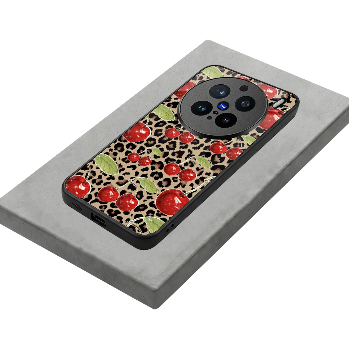 Wild Cherries stylish phone case for vivo x200 pro | glossy glass and slim fit