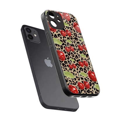 Wild Cherries sleek iphone 11 cover with tempered glass back and TPU edges