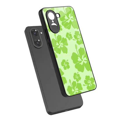 Wildflower Green sleek oneplus nord ce5 5g cover with tempered glass back and TPU edges
