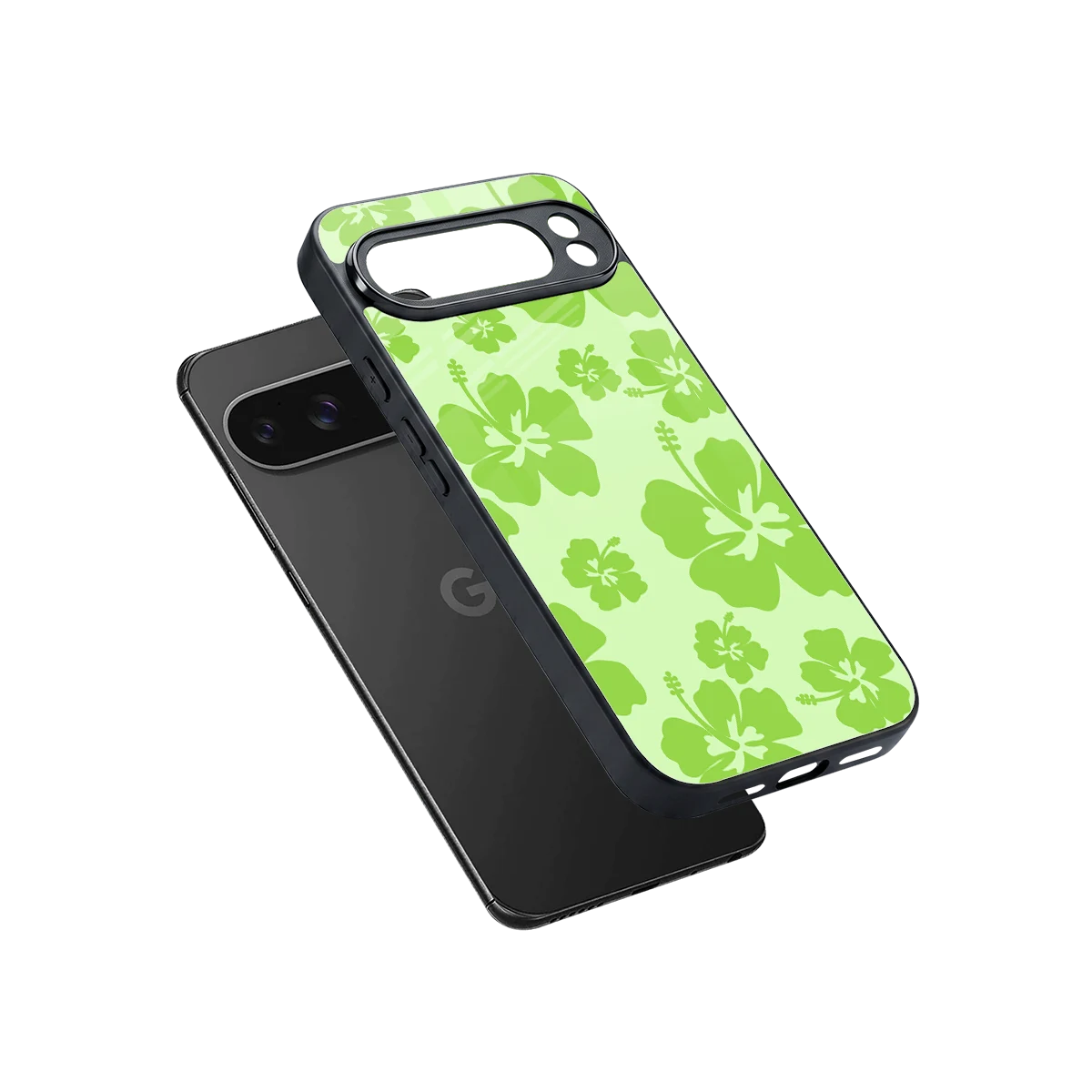 Wildflower Green sleek google pixel 10 pro xl cover with tempered glass back and TPU edges