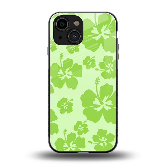 Wildflower Green back phone cover | glass case for iphone 13 mini