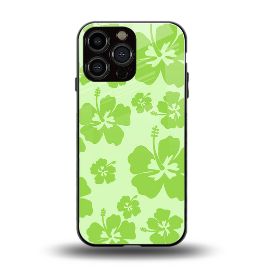 Wildflower Green back phone cover | glass case for iphone 14 pro max