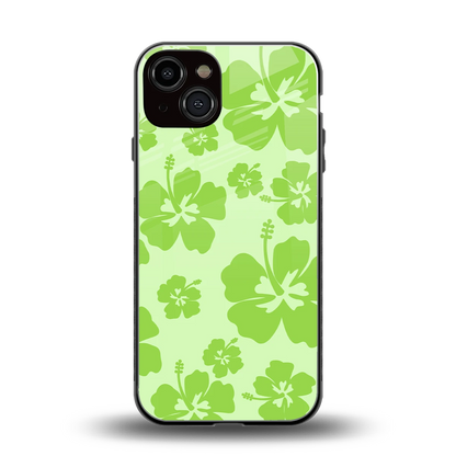Wildflower Green back phone cover | glass case for iphone 13