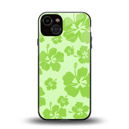 Wildflower Green back phone cover | glass case for iphone 13