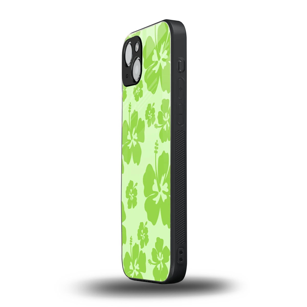 Wildflower Green iphone 14 plus mobile cover | shockproof glass phone case