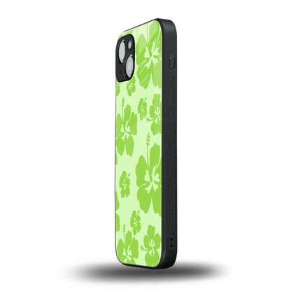 Wildflower Green iphone 14 plus mobile cover | shockproof glass phone case