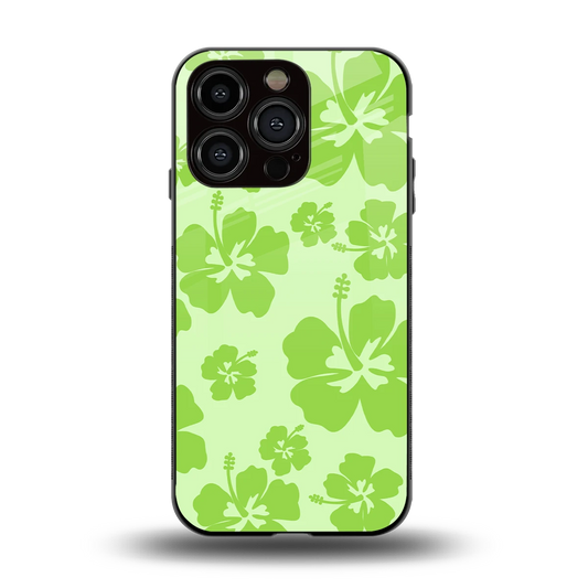 Wildflower Green back phone cover | glass case for iphone 15 pro