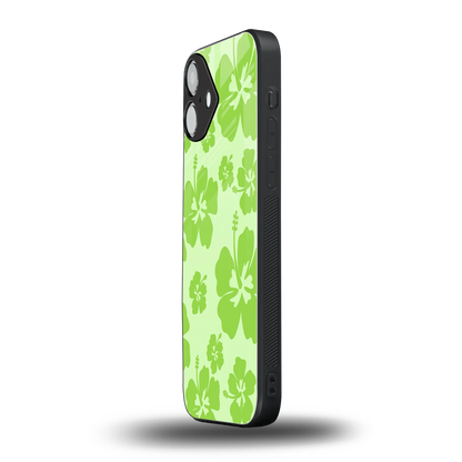 Wildflower Green iphone 16 plus mobile cover | shockproof glass phone case