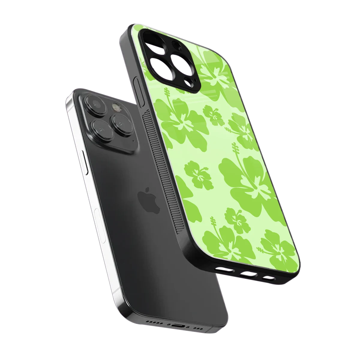 Wildflower Green sleek iphone 16 pro max cover with tempered glass back and TPU edges