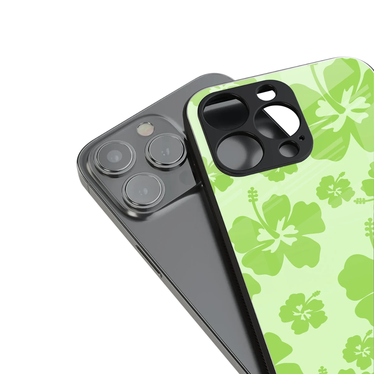 Wildflower Green stylish phone case for iphone 15 pro | glossy glass and slim fit