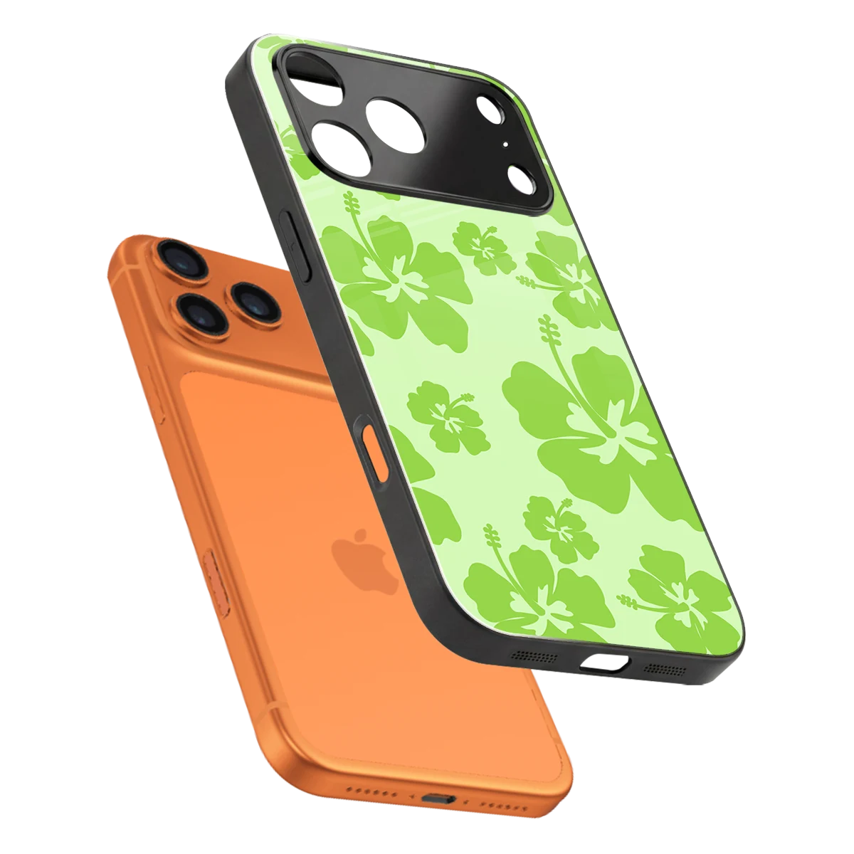 Wildflower Green sleek iphone 17 pro cover with tempered glass back and TPU edges