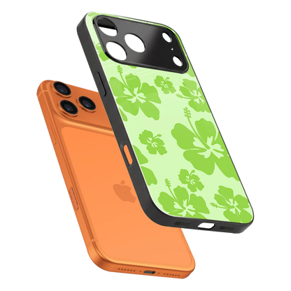 Wildflower Green sleek iphone 17 pro cover with tempered glass back and TPU edges