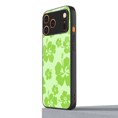 Wildflower Green iphone 17 pro mobile cover | shockproof glass phone case