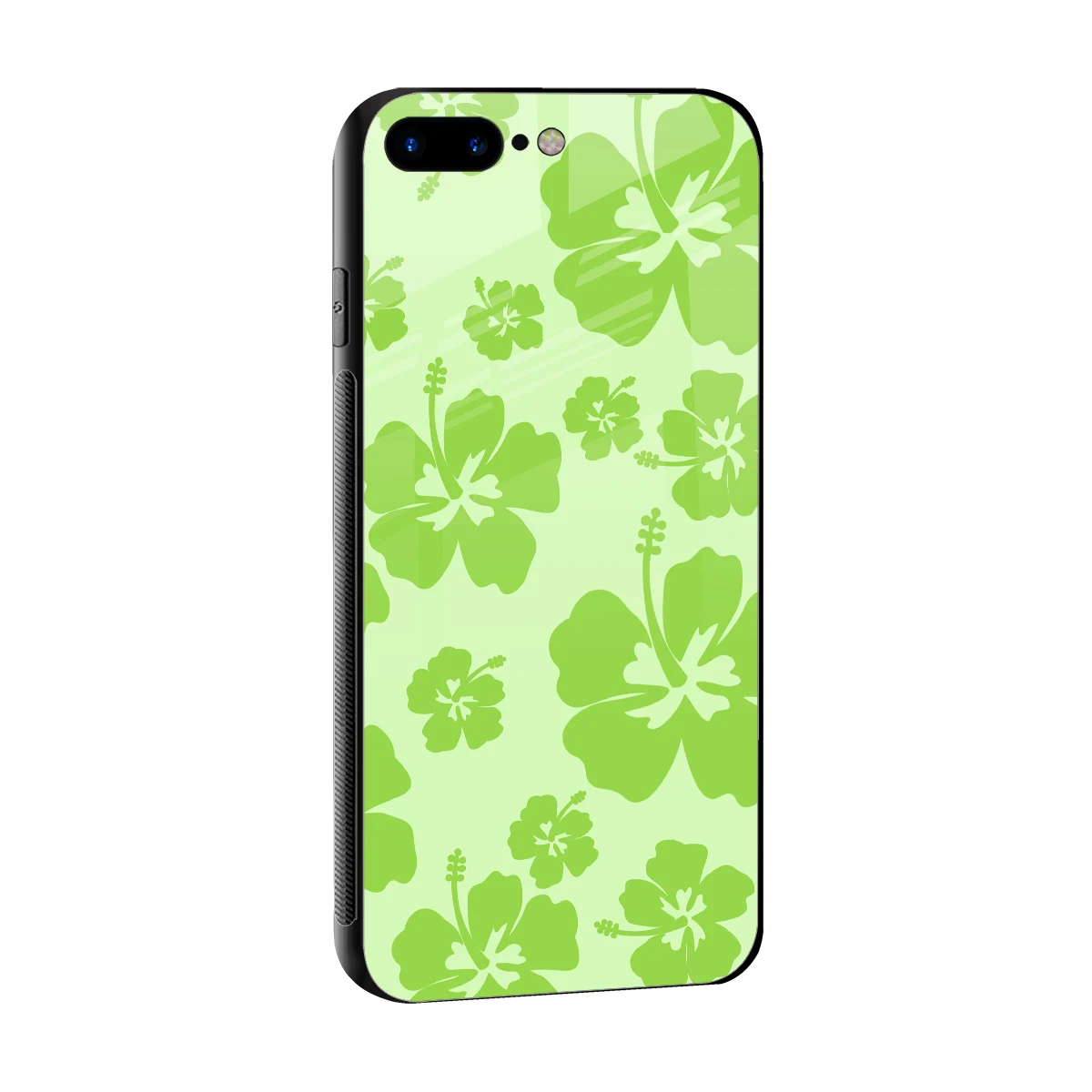 Wildflower Green sleek iphone 8 plus cover with tempered glass back and TPU edges