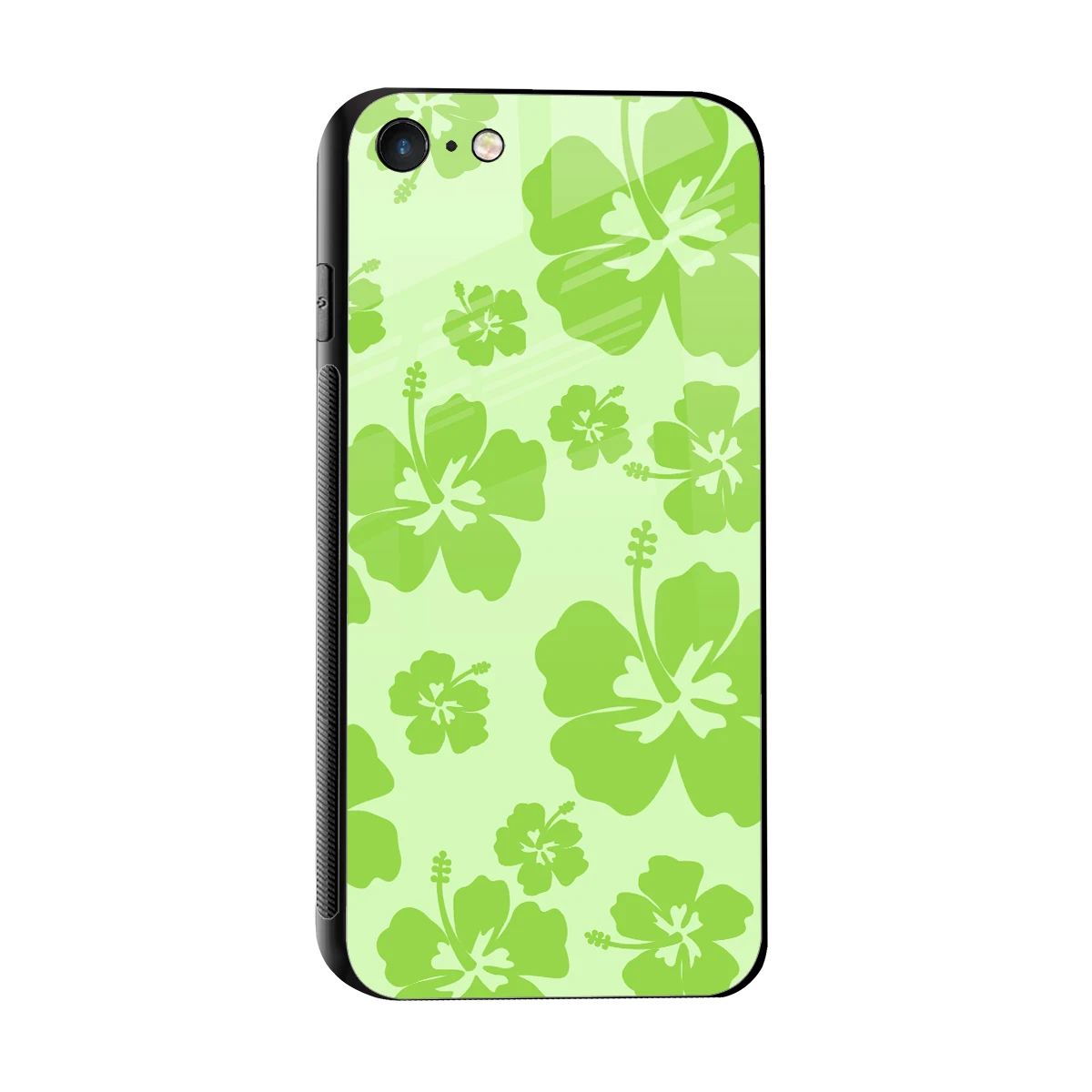 Wildflower Green sleek iphone 7 cover with tempered glass back and TPU edges