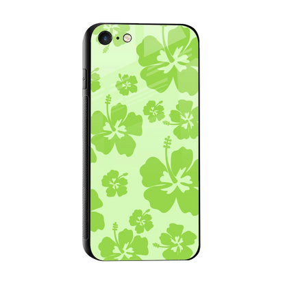 Wildflower Green sleek iphone 7 cover with tempered glass back and TPU edges