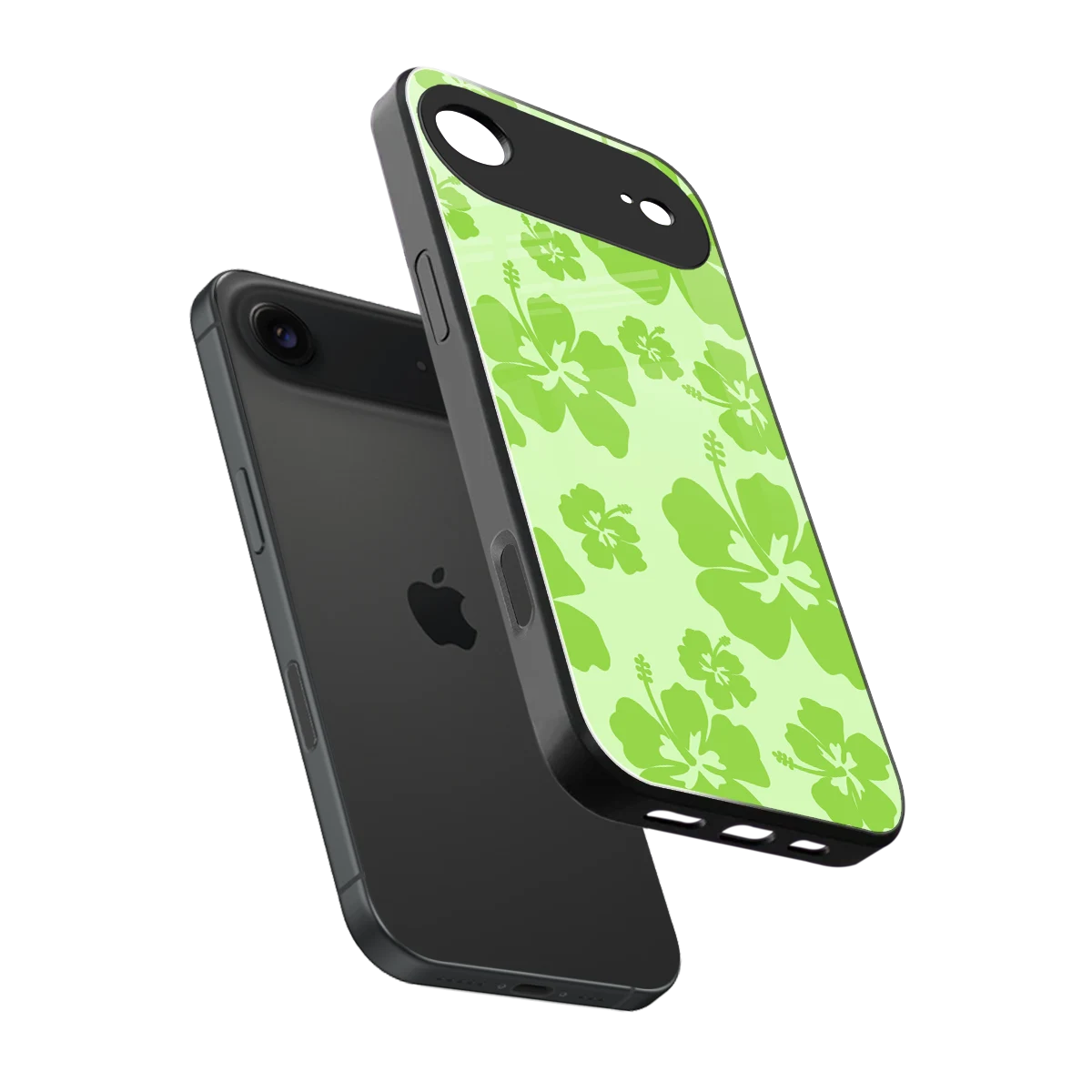 Wildflower Green sleek iphone air cover with tempered glass back and TPU edges