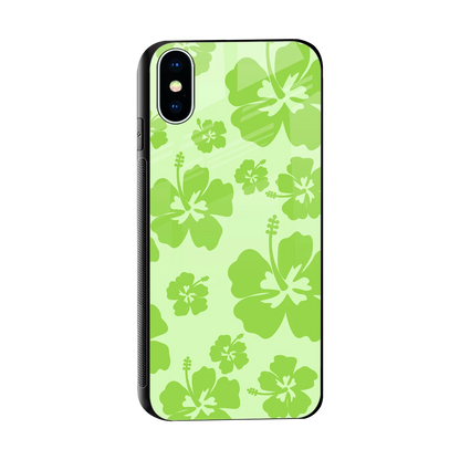 Wildflower Green sleek iphone x cover with tempered glass back and TPU edges