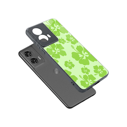 Wildflower Green sleek motorola edge 50 fusion cover with tempered glass back and TPU edges