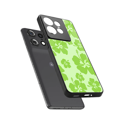 Wildflower Green sleek motorola edge 50 pro cover with tempered glass back and TPU edges