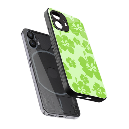 Wildflower Green sleek nothing phone 2 cover with tempered glass back and TPU edges