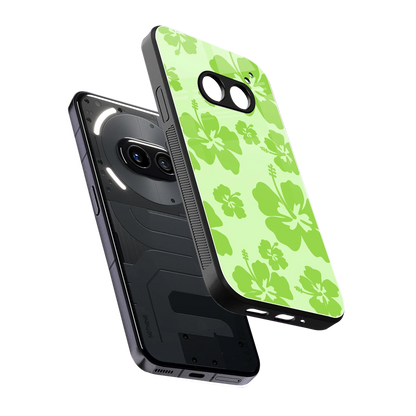 Wildflower Green sleek nothing phone 2a plus cover with tempered glass back and TPU edges