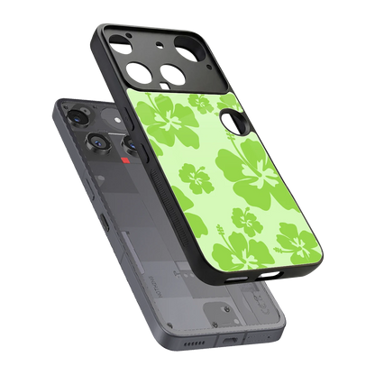 Wildflower Green sleek nothing phone 3 cover with tempered glass back and TPU edges